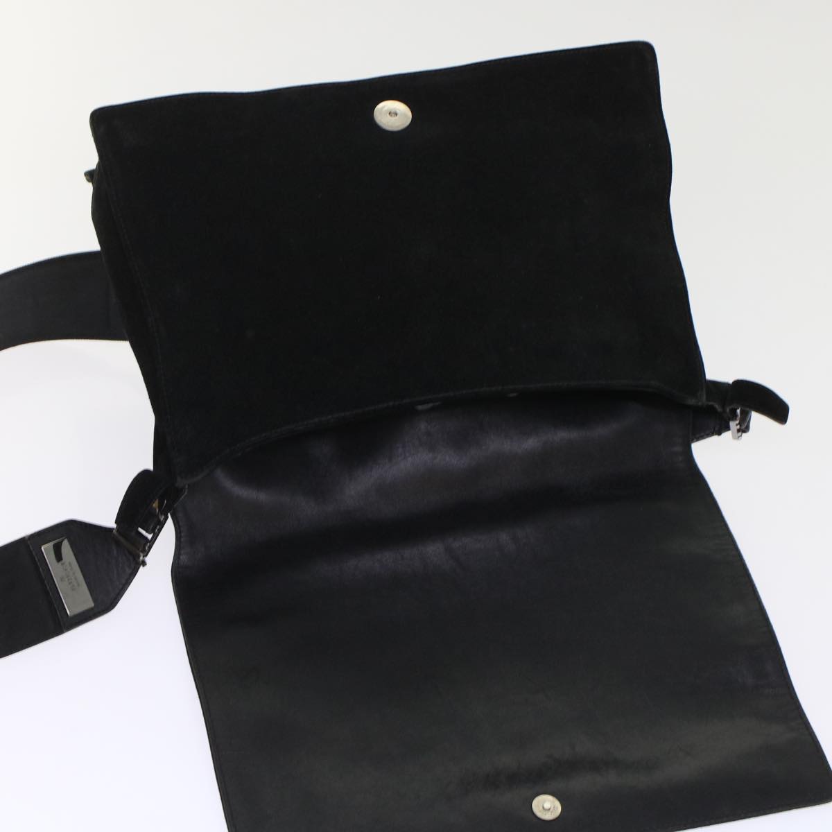 GUCCI Shoulder Bag Suede Black  49411