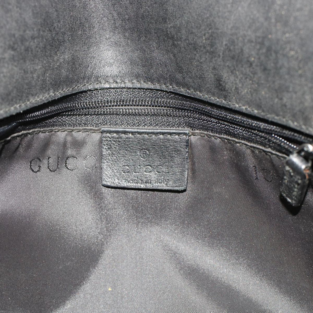 GUCCI Shoulder Bag Suede Black  49411