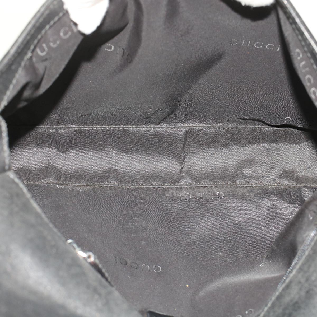 GUCCI Shoulder Bag Suede Black  49411