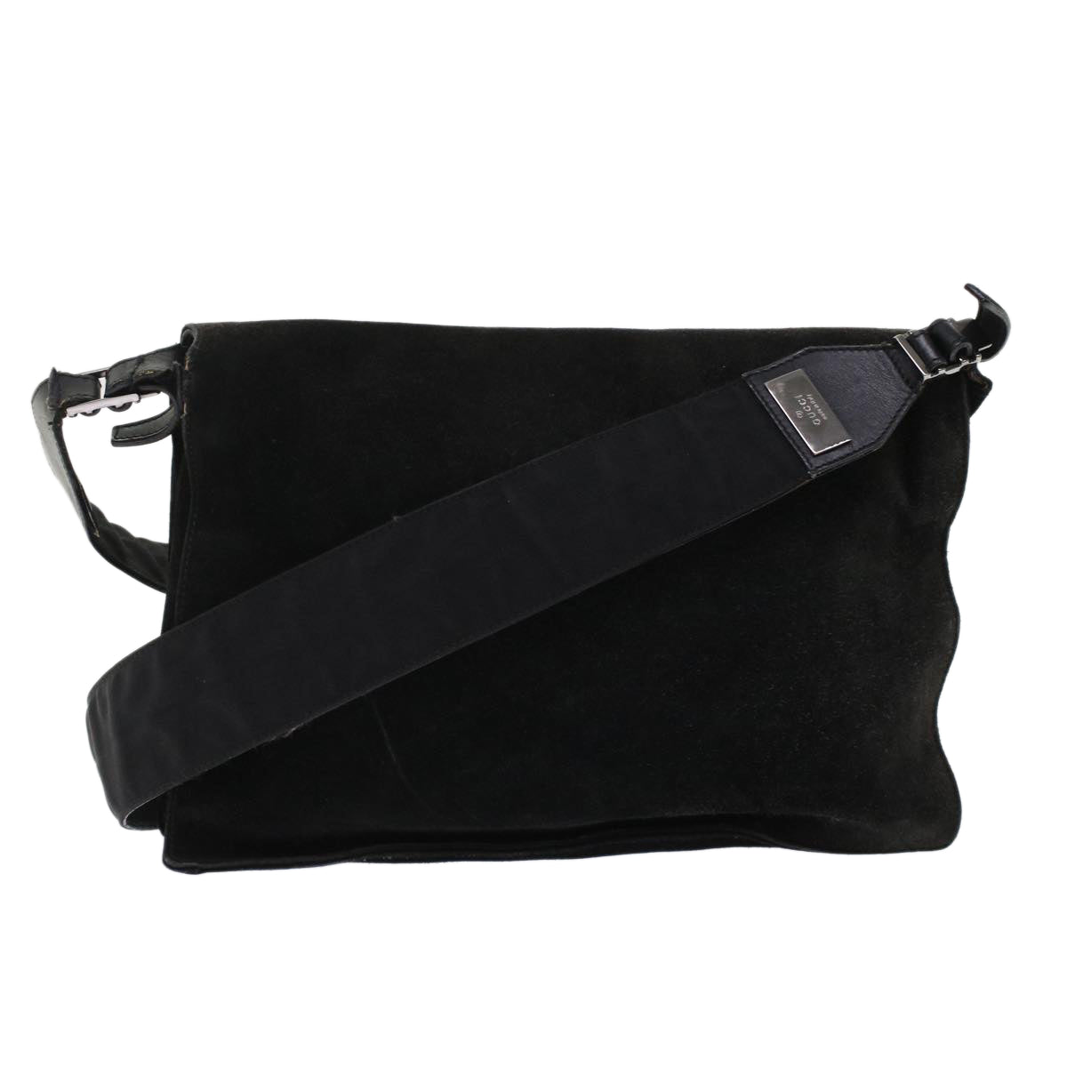 GUCCI Shoulder Bag Suede Black  49411