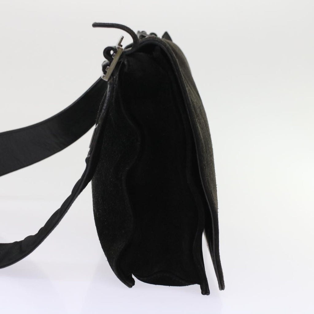 GUCCI Shoulder Bag Suede Black  49411