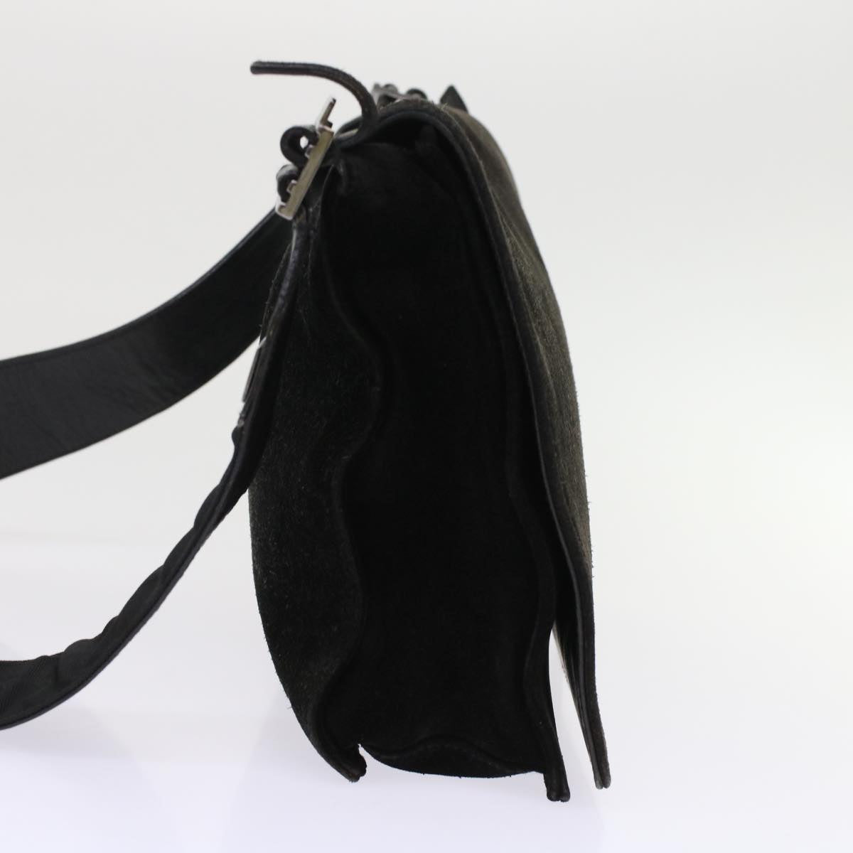 GUCCI Shoulder Bag Suede Black  49411
