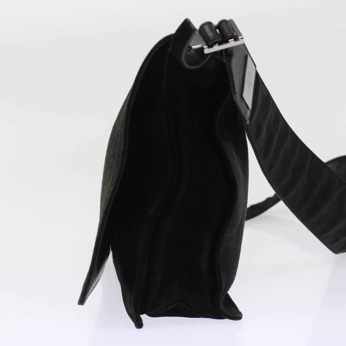 GUCCI Shoulder Bag Suede Black  49411