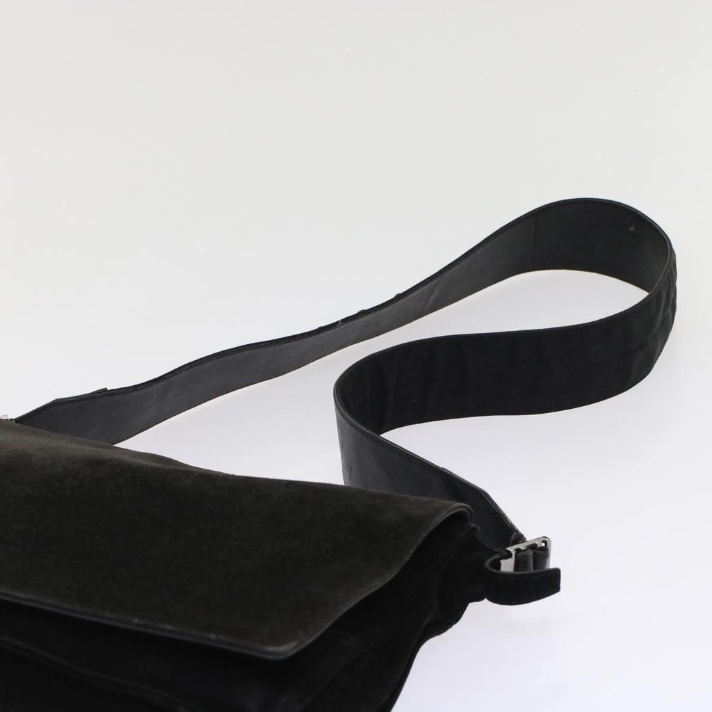 GUCCI Shoulder Bag Suede Black  49411