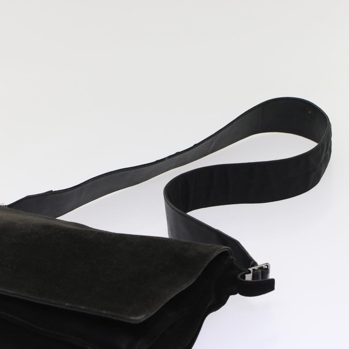 GUCCI Shoulder Bag Suede Black  49411