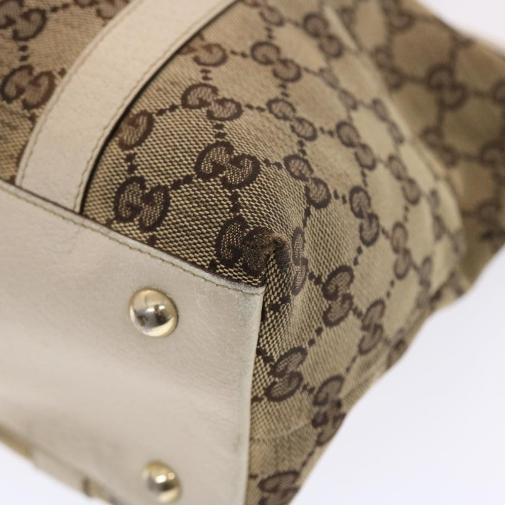 GUCCI GG Canvas Shoulder Bag Leather Beige 141470  49445