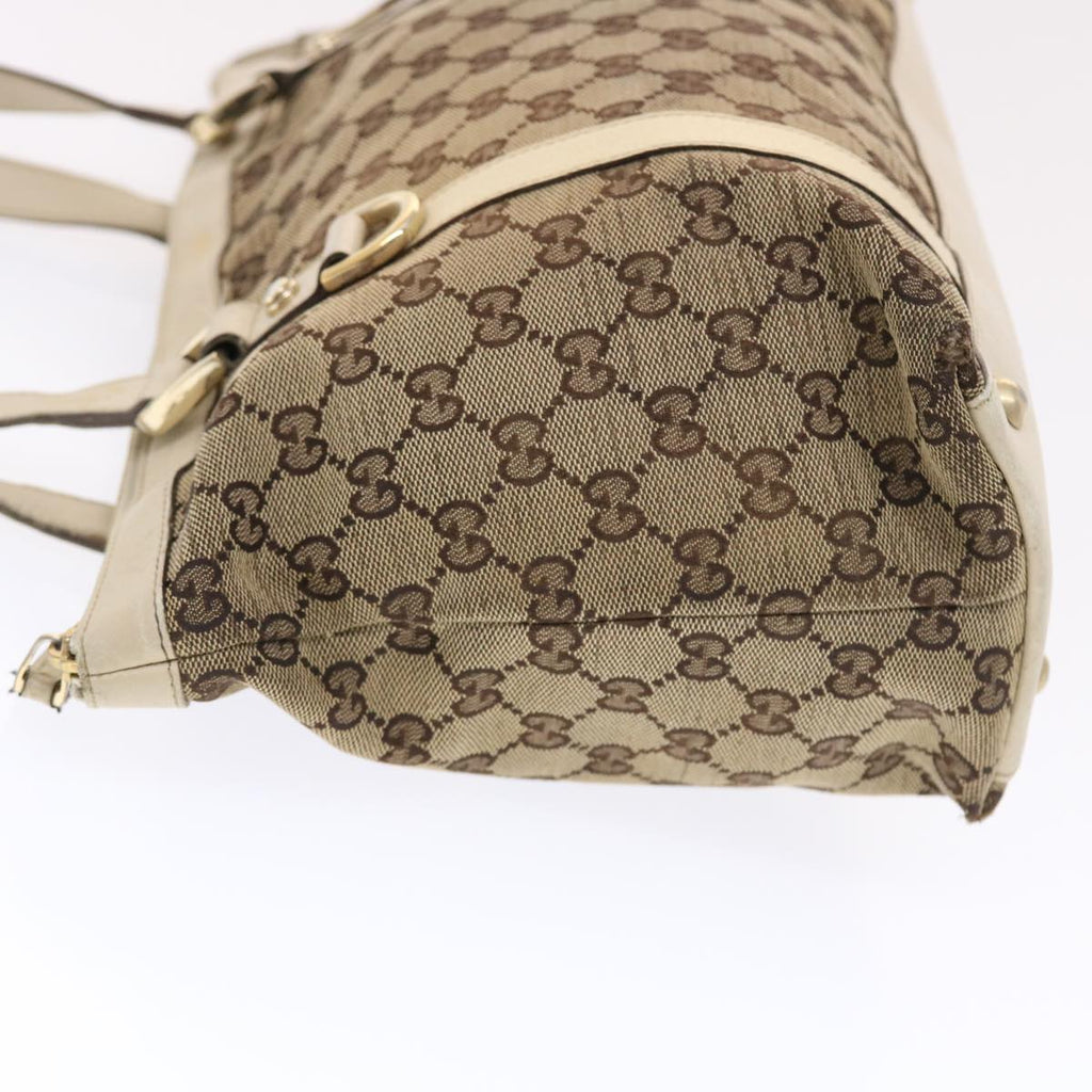 GUCCI GG Canvas Shoulder Bag Leather Beige 141470  49445