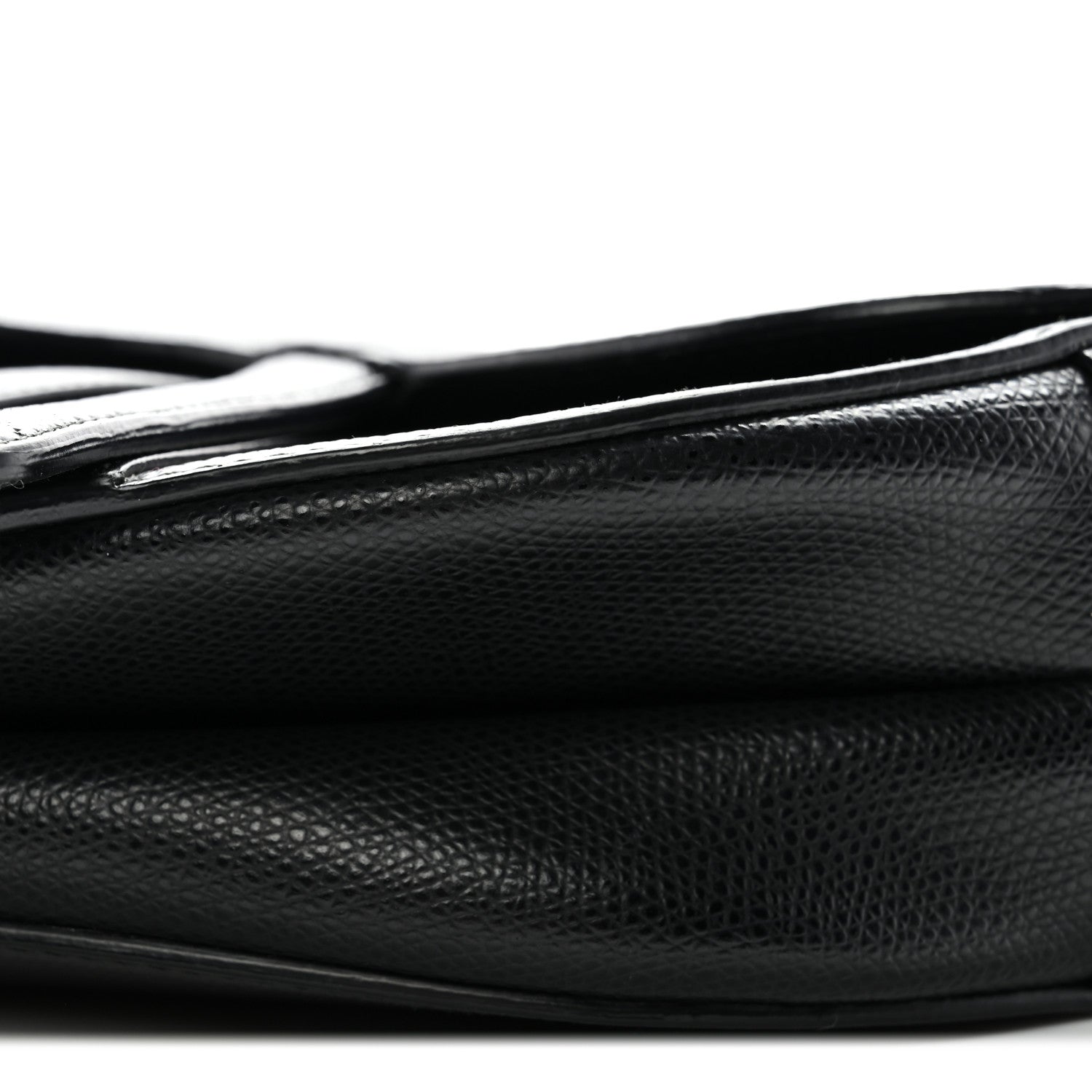 Christian Dior Grained Calfskin Saddle Bag Black