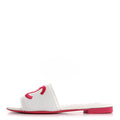 Jersey Knit CC Mules 37 White Fuchsia