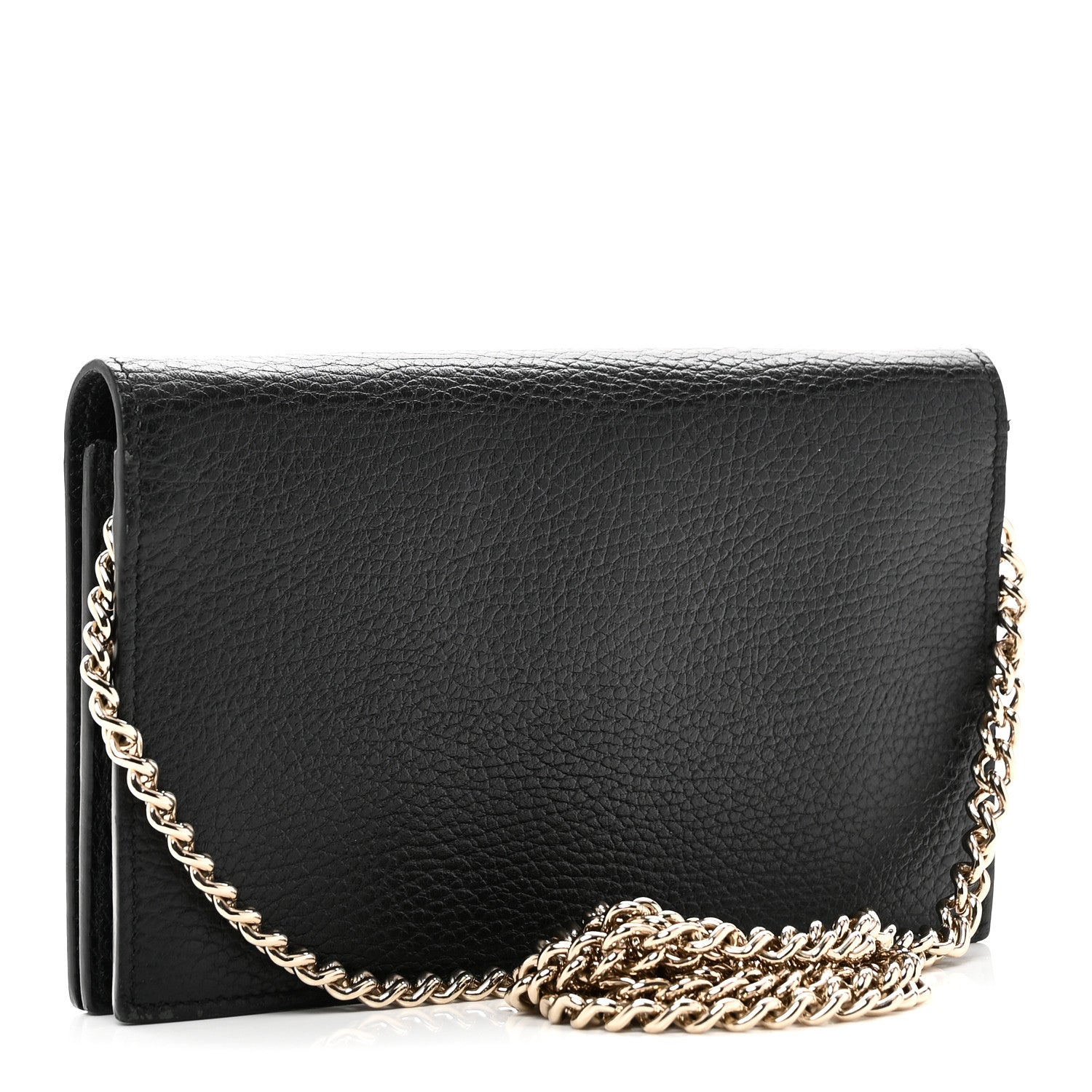 Gucci Dollar Calfskin Medium Betty Chain Wallet Black