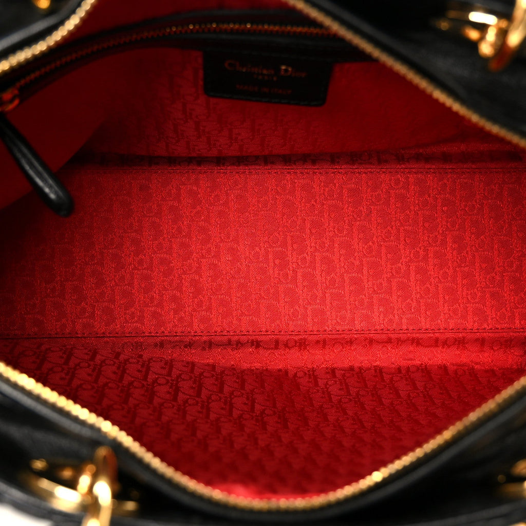 Christian Dior Lambskin Cannage Large Lady Dior Black