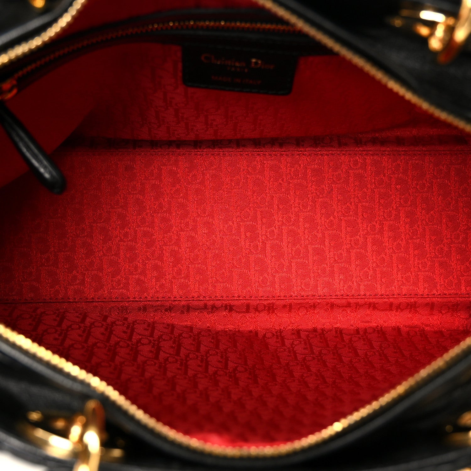 Christian Dior Lambskin Cannage Large Lady Dior Black