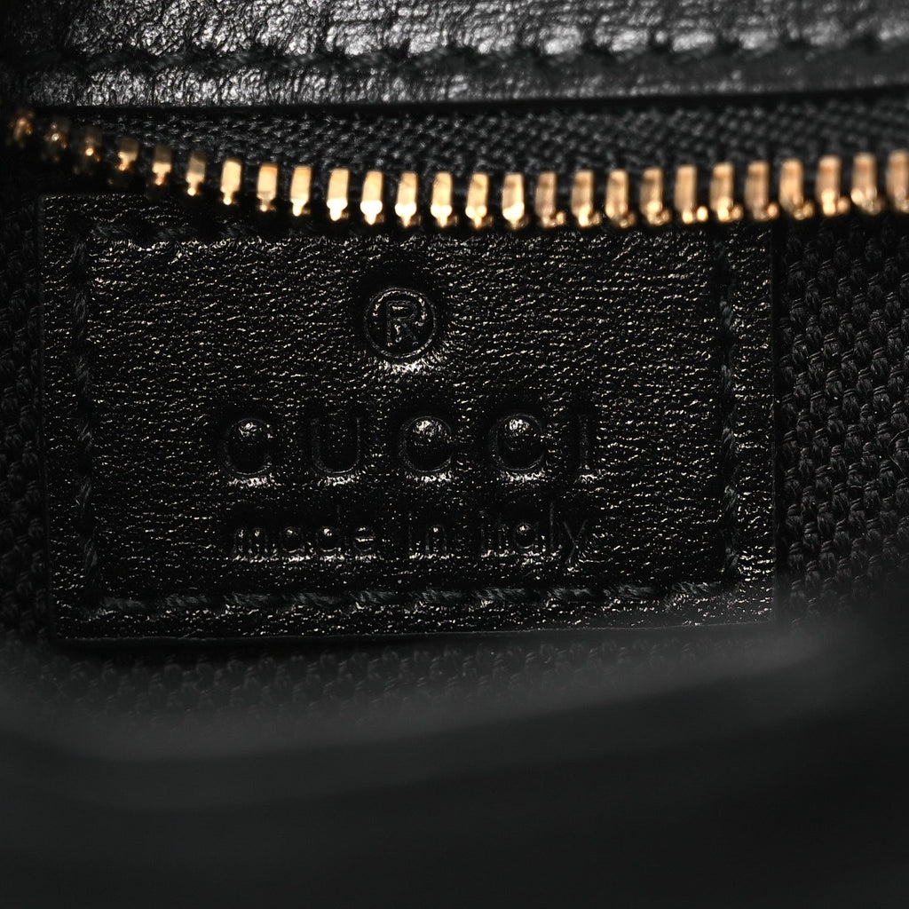 Gucci Calfskin Mini Moon Side Shoulder Bag Black