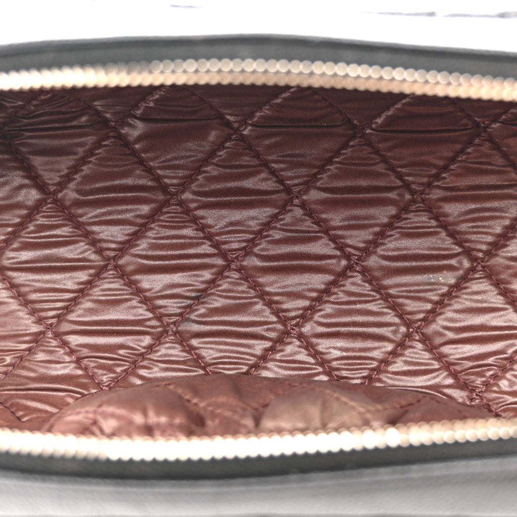 Chanel Caviar Quilted Toiletry Case With Chain Black