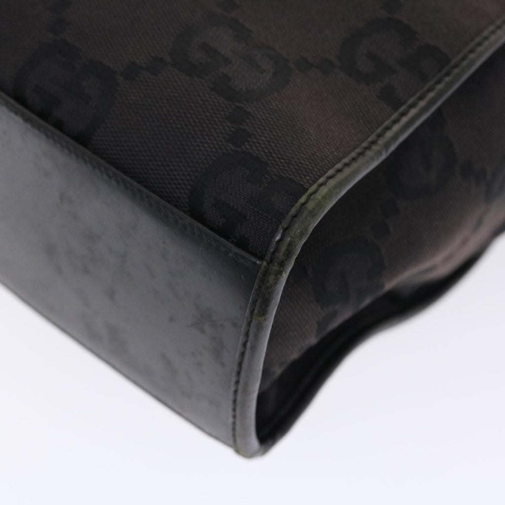 GUCCI GG Canvas Jackie Tote Bag Leather Black 00210643444  49600