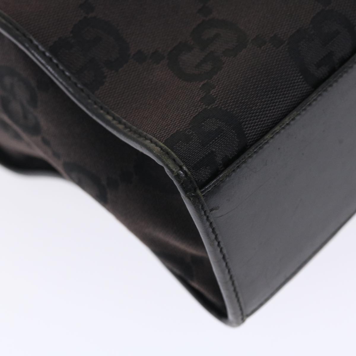 GUCCI GG Canvas Jackie Tote Bag Leather Black 00210643444  49600
