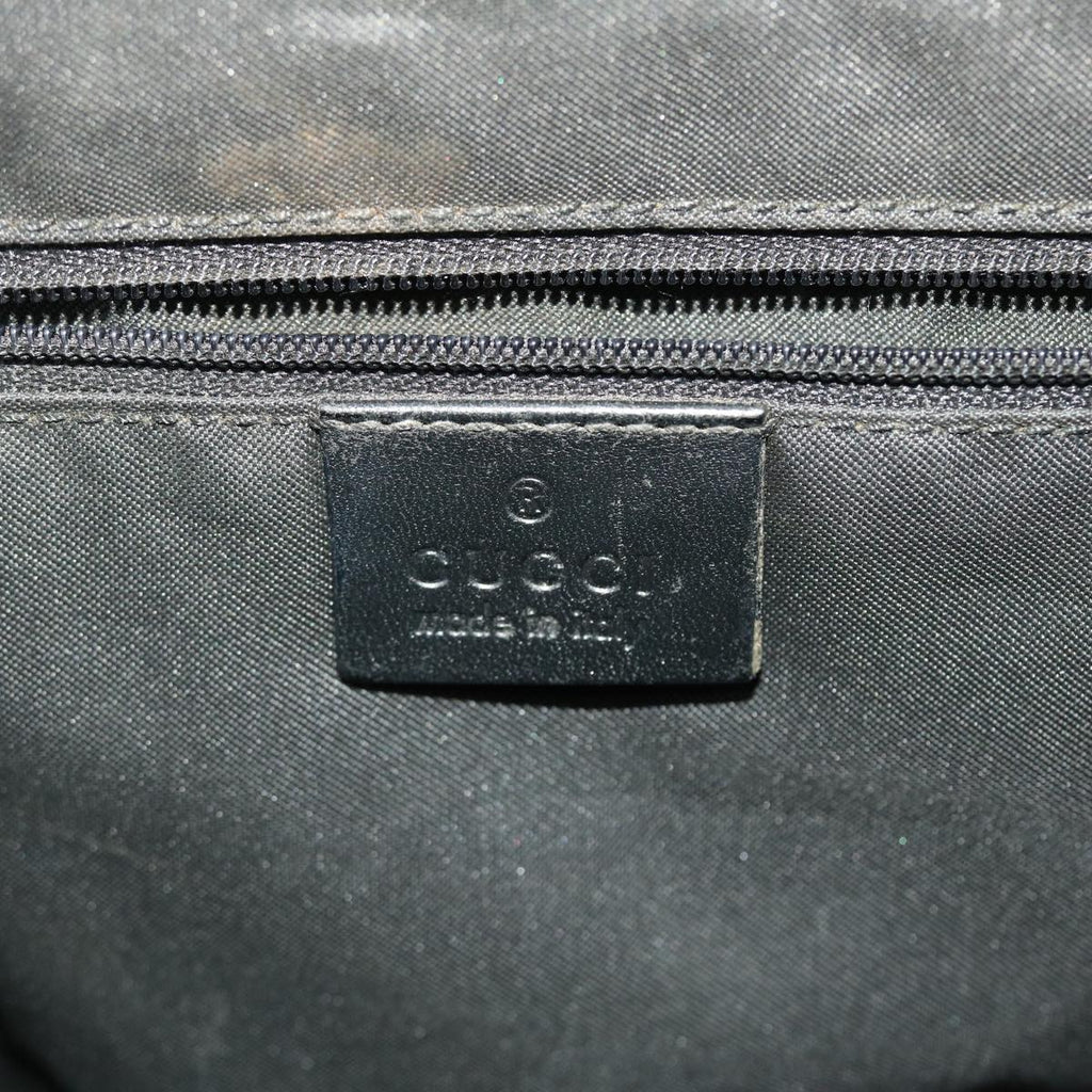 GUCCI GG Canvas Jackie Tote Bag Leather Black 00210643444  49600