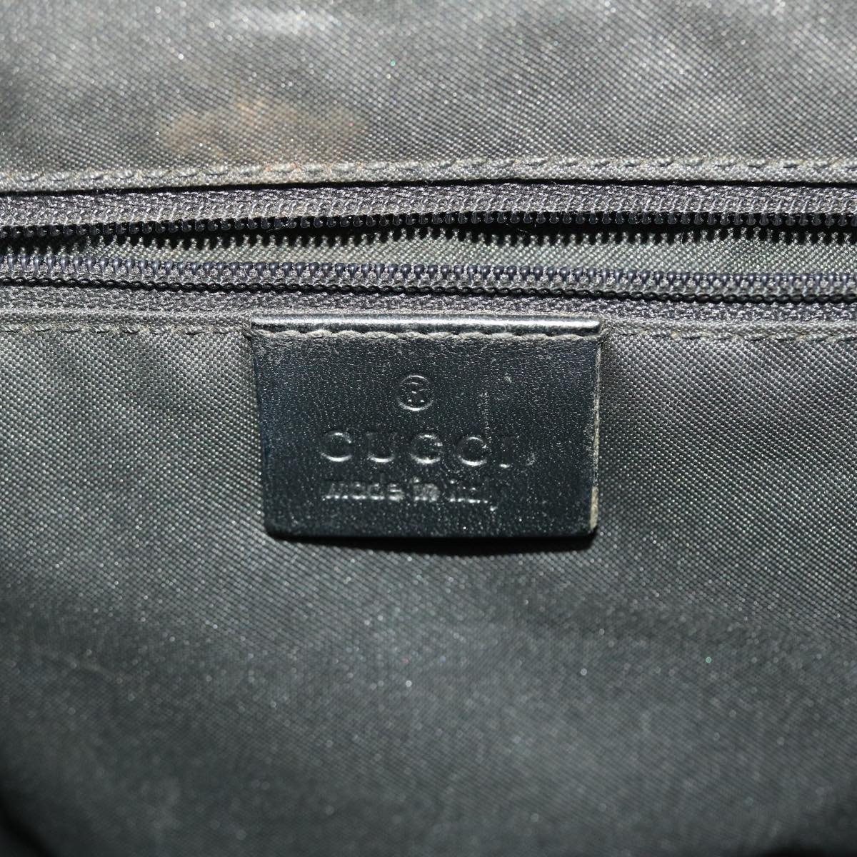 GUCCI GG Canvas Jackie Tote Bag Leather Black 00210643444  49600