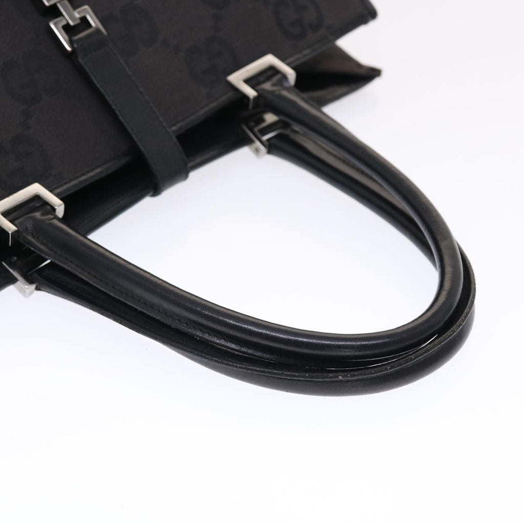 GUCCI GG Canvas Jackie Tote Bag Leather Black 00210643444  49600