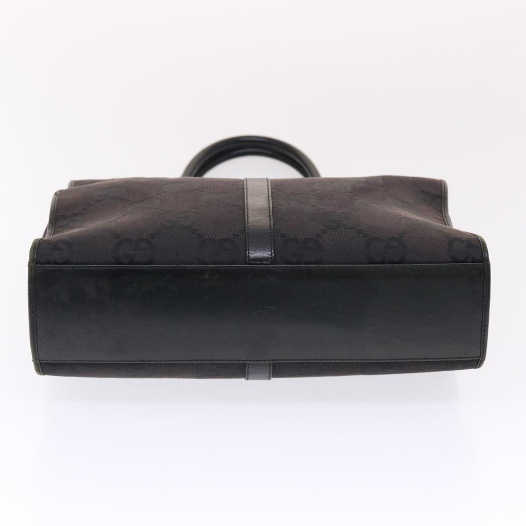 GUCCI GG Canvas Jackie Tote Bag Leather Black 00210643444  49600