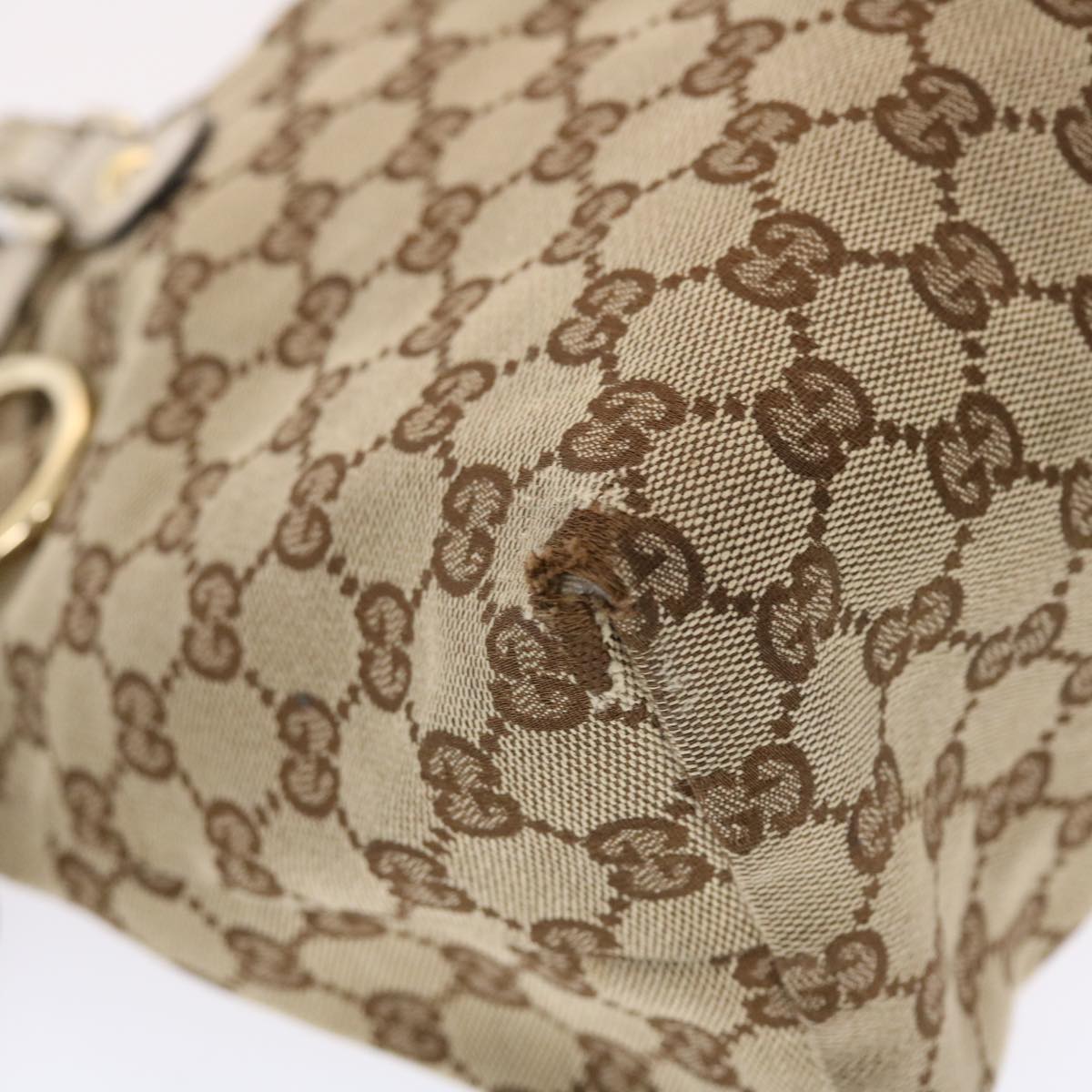 GUCCI GG Canvas Tote Bag Beige 211942  49604