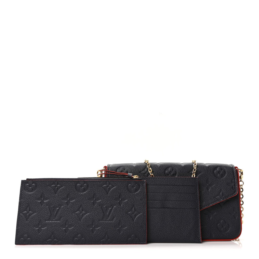 Louis Vuitton Empreinte Pochette Felicie Chain Wallet Marine Rouge