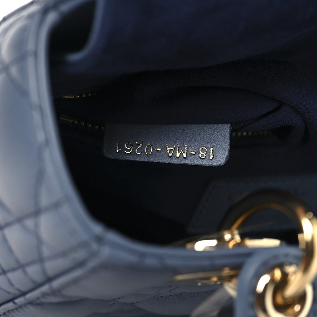 Christian Dior Lambskin Cannage Gradient Small My ABCDior Lady Dior Indigo Blue
