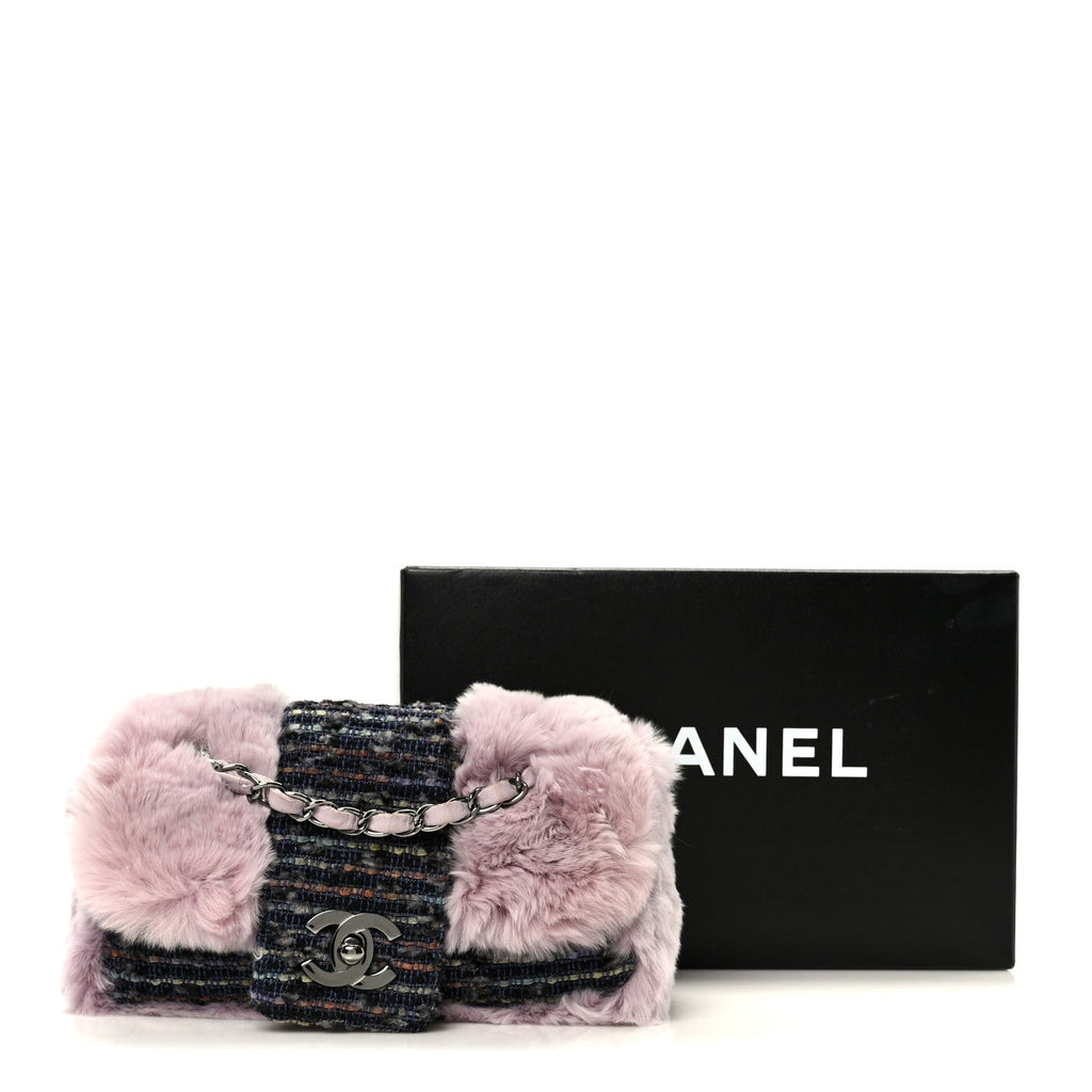 Chanel Rabbit Fur Tweed Small Fantasy Flap Lilac