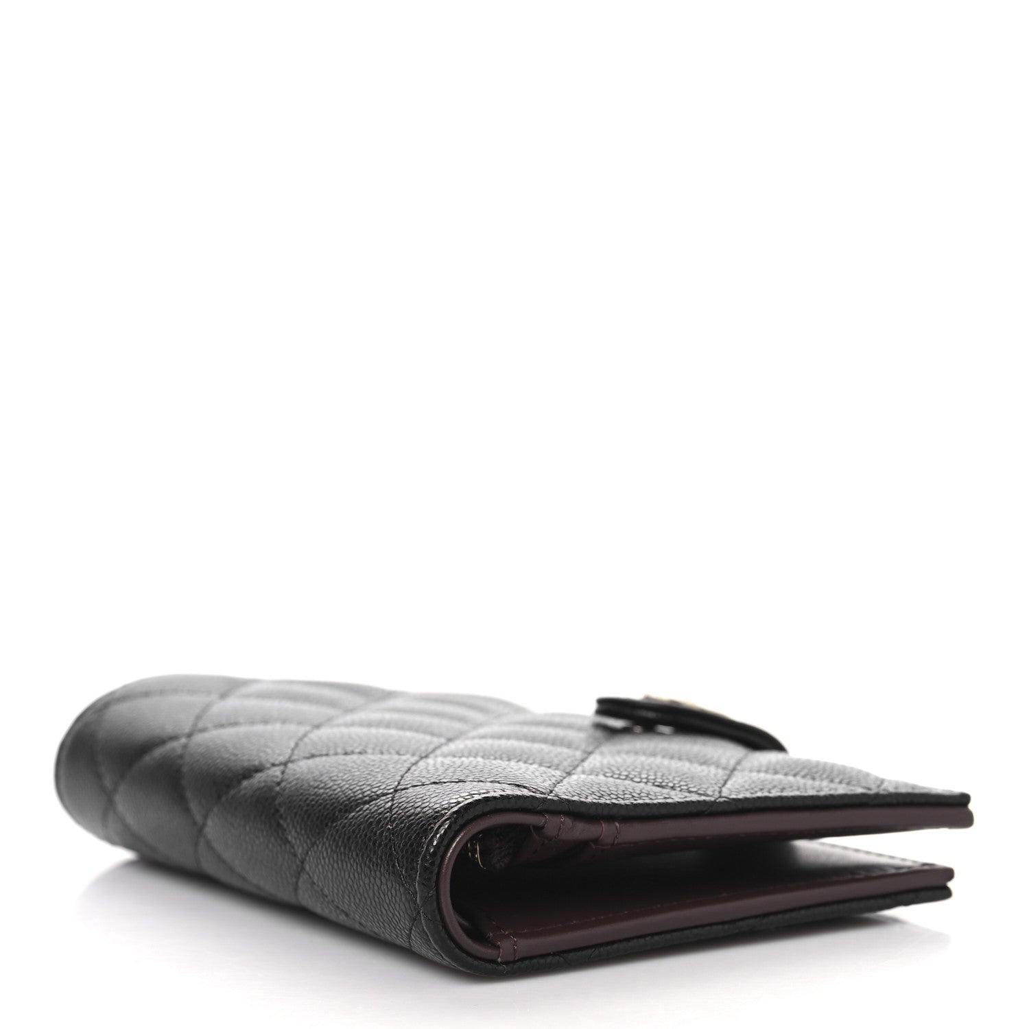 Caviar Quilted Passport Holder Black