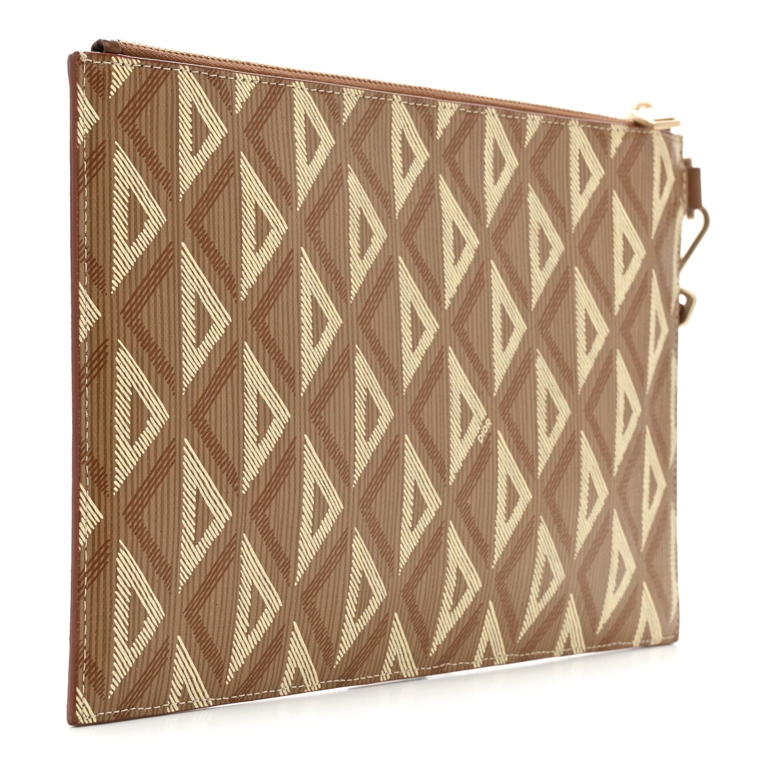 Christian Dior Coated Canvas CD Diamond Hit The Road A5 Pouch Coffee