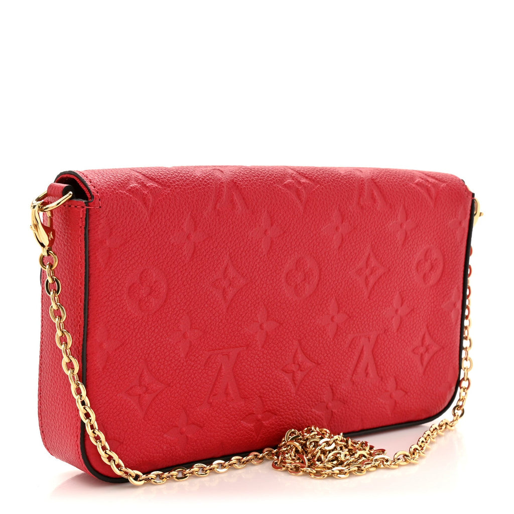 Louis Vuitton Empreinte Pochette Felicie Chain Wallet Scarlet