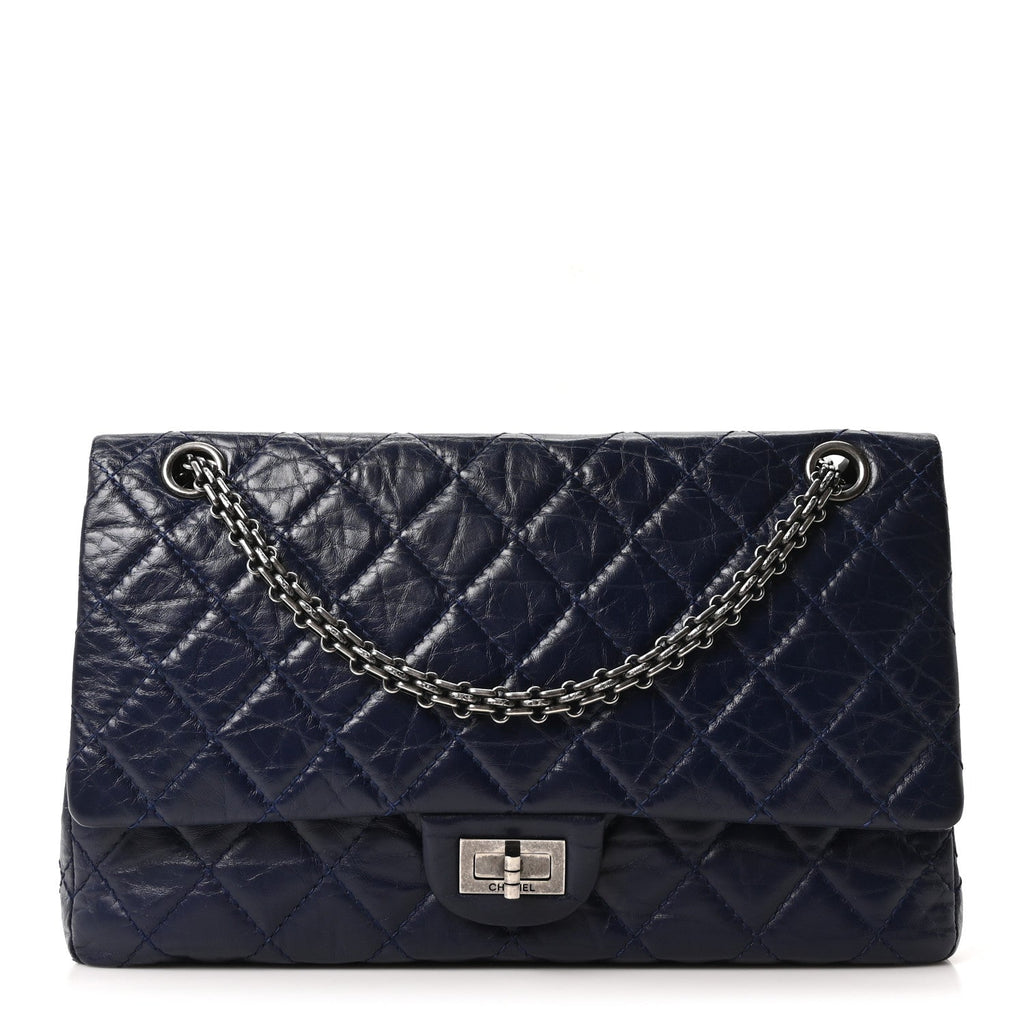Chanel Aged Calfskin Quilted 2.55 Reissue 226 Flap Dark Blue