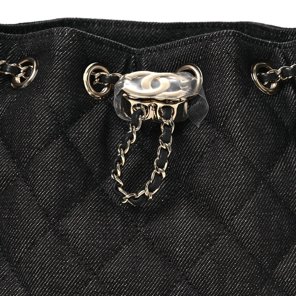 Chanel Denim Quilted Mini Chanel 25 Handbag Dark Blue