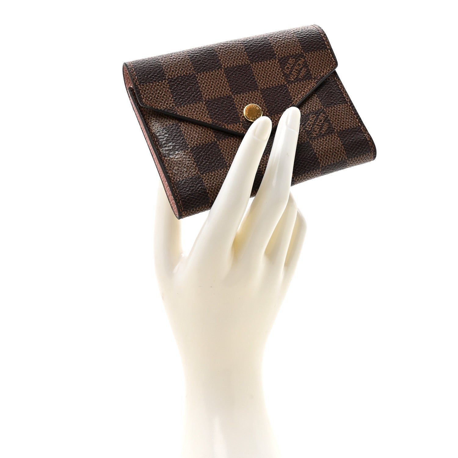 Louis Vuitton Damier Ebene Victorine Wallet Rose Ballerine