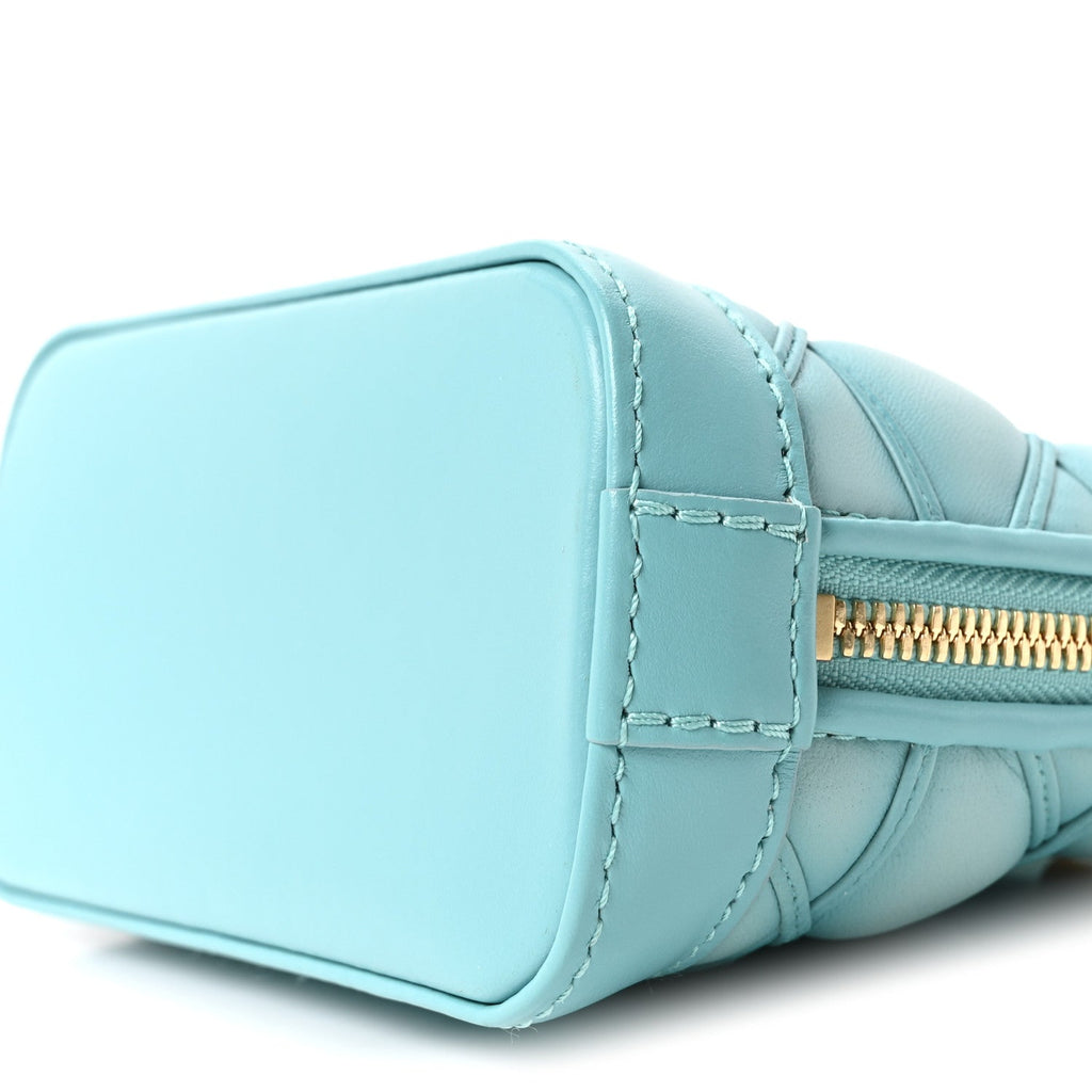 Louis Vuitton Lambskin Malletage Alma Nano Lagoon Blue