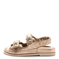 Iridescent Lambskin Quilted Velcro Dad Sandals 36.5 Light Bronze