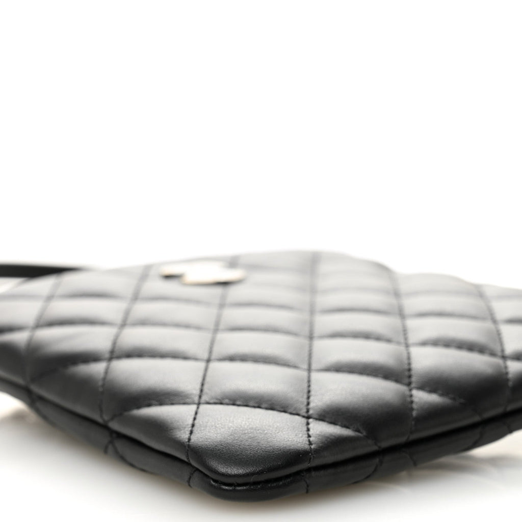 Chanel Lambskin Quilted Uniform Crossbody Bag Black