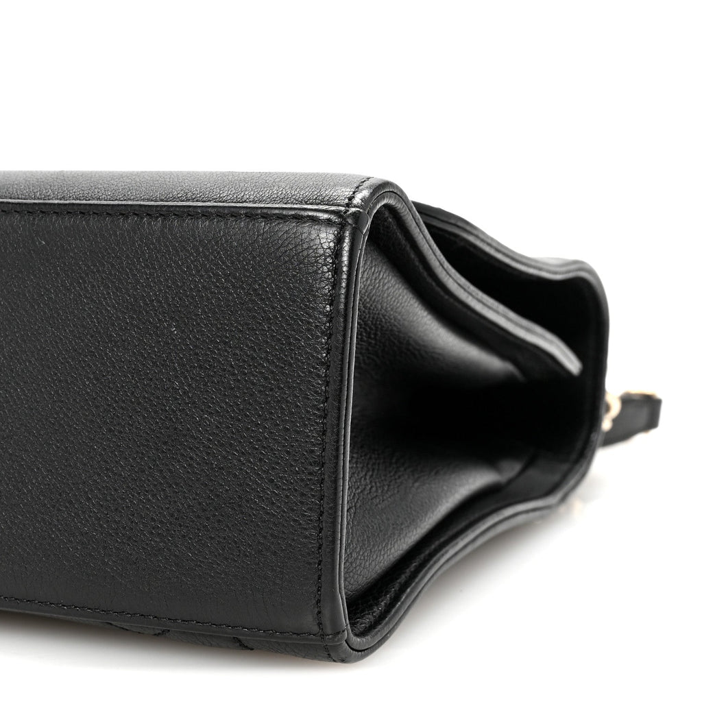 Chanel Grained Calfskin Quilted Large Label Click Flap Bag Black