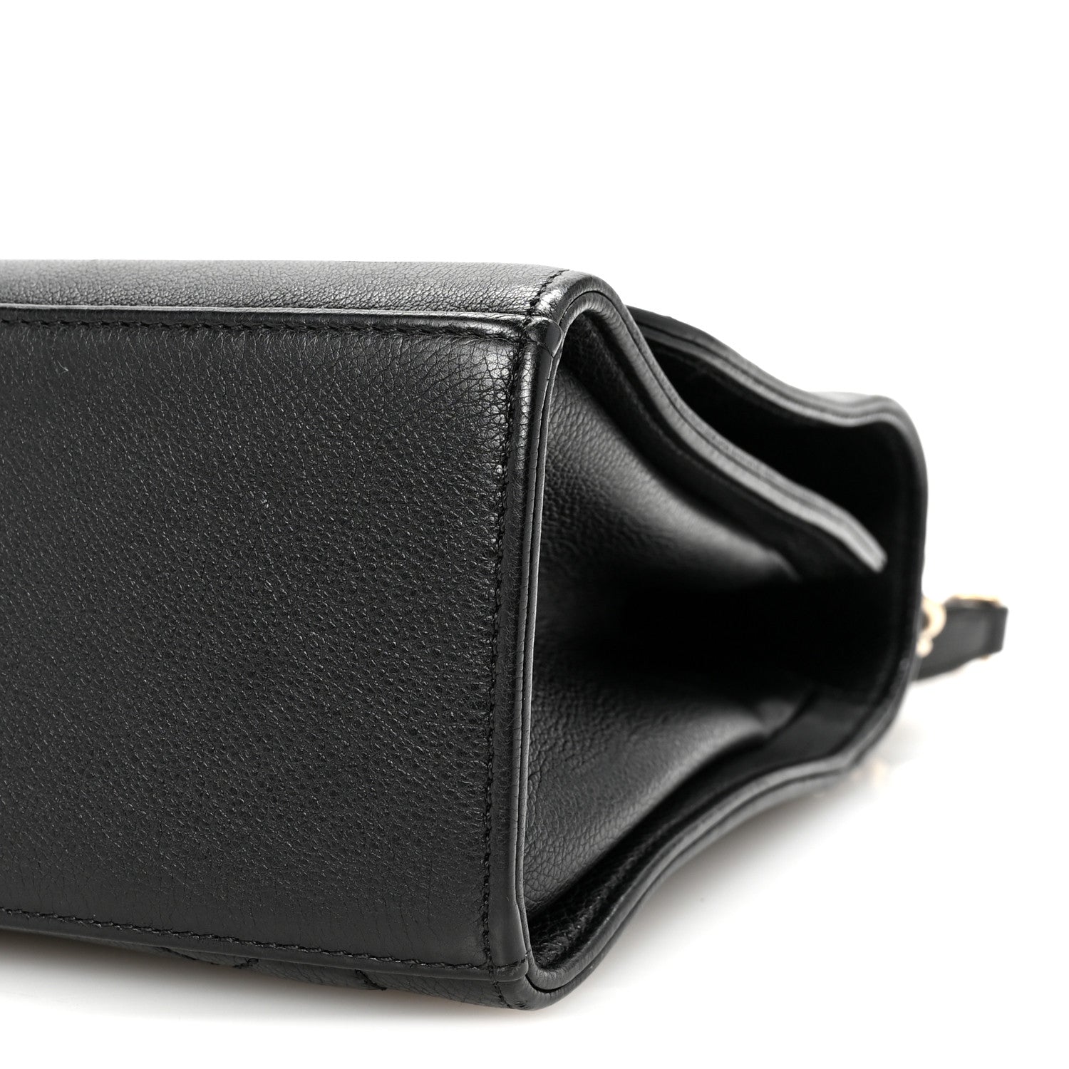 Chanel Grained Calfskin Quilted Large Label Click Flap Bag Black