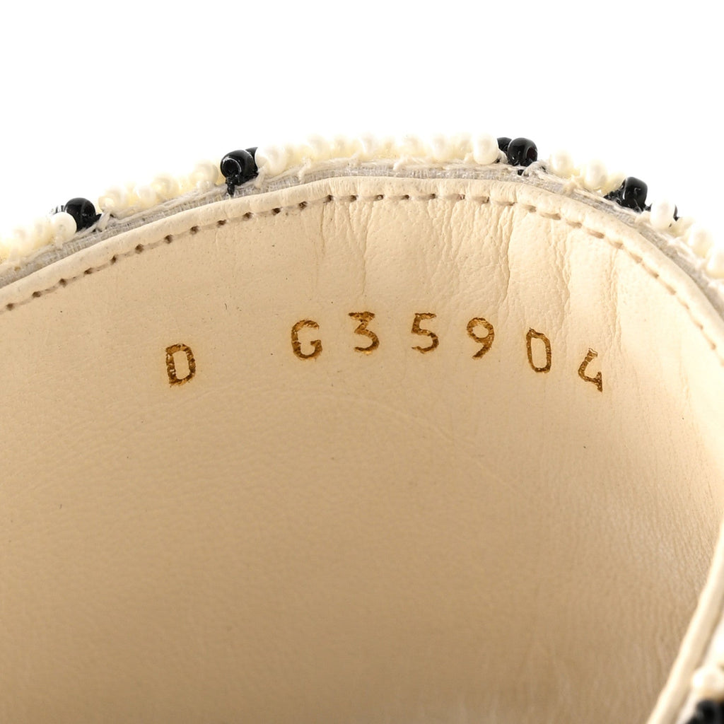 Pearl Embroidery CC Mules 38.5 Black White