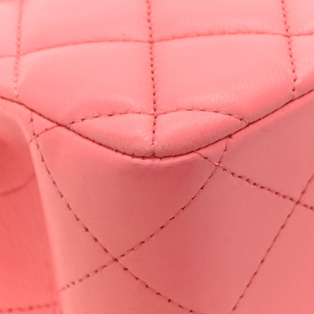 Chanel Lambskin Quilted Jumbo Double Flap Pink