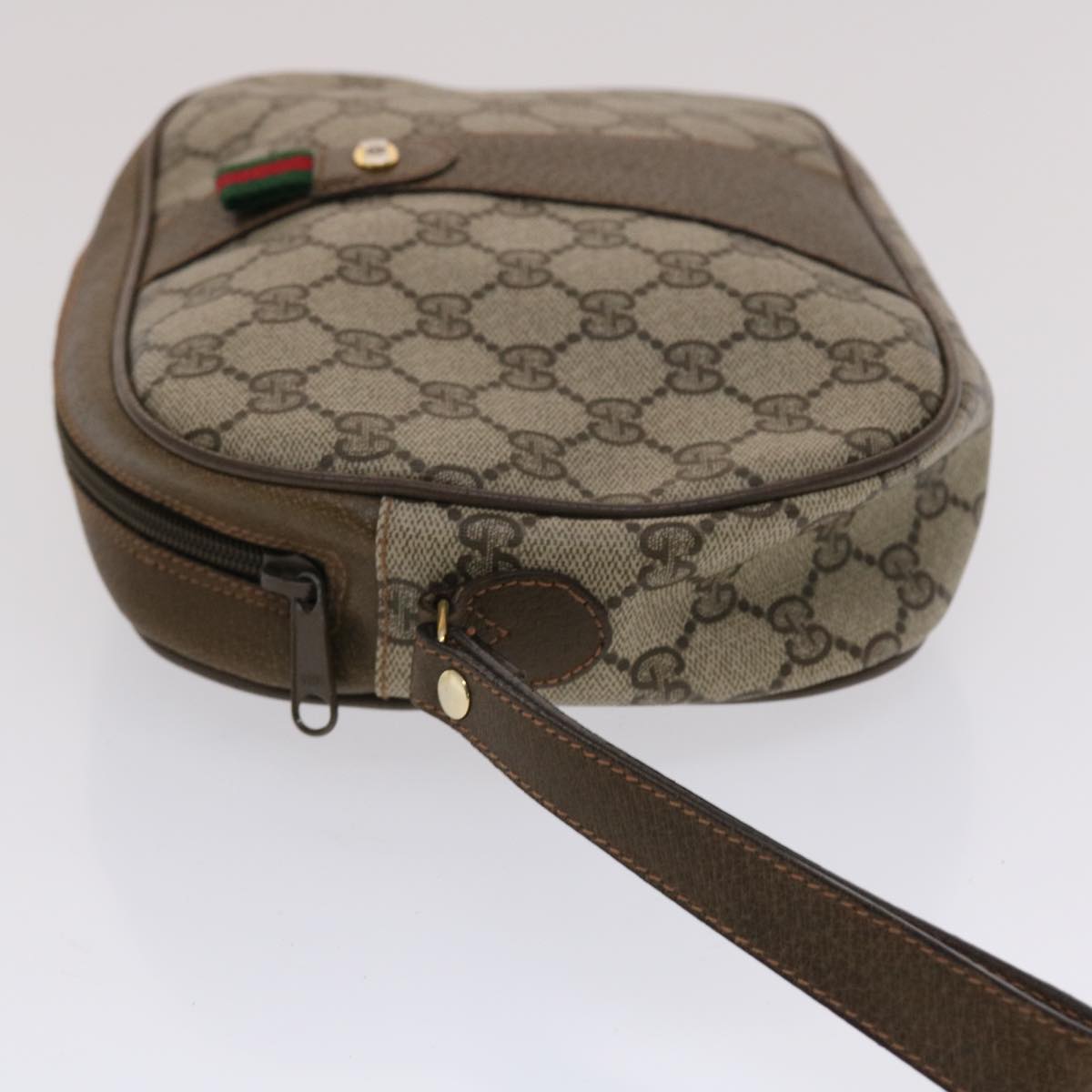 GUCCI GG Canvas Web Sherry Line Clutch Bag Beige Red Green 89 01 034  49787