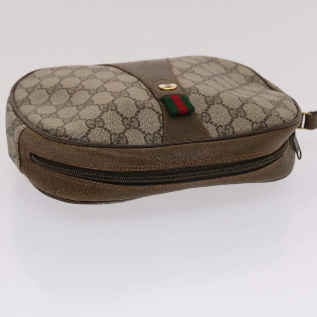 GUCCI GG Canvas Web Sherry Line Clutch Bag Beige Red Green 89 01 034  49787