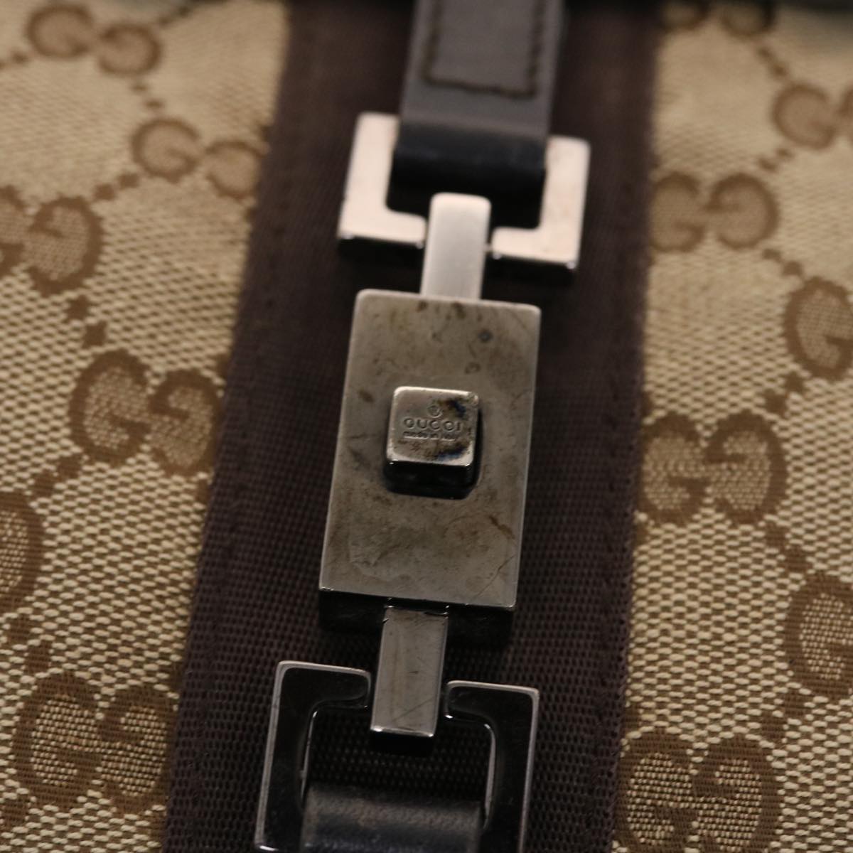 GUCCI GG Canvas Jackie Hand Bag Beige 001 3734  49789