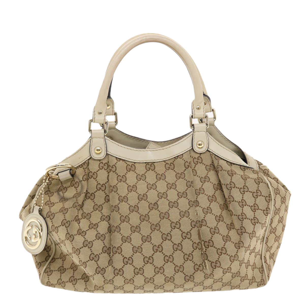 GUCCI GG Canvas Hand Bag Beige 211944  49795