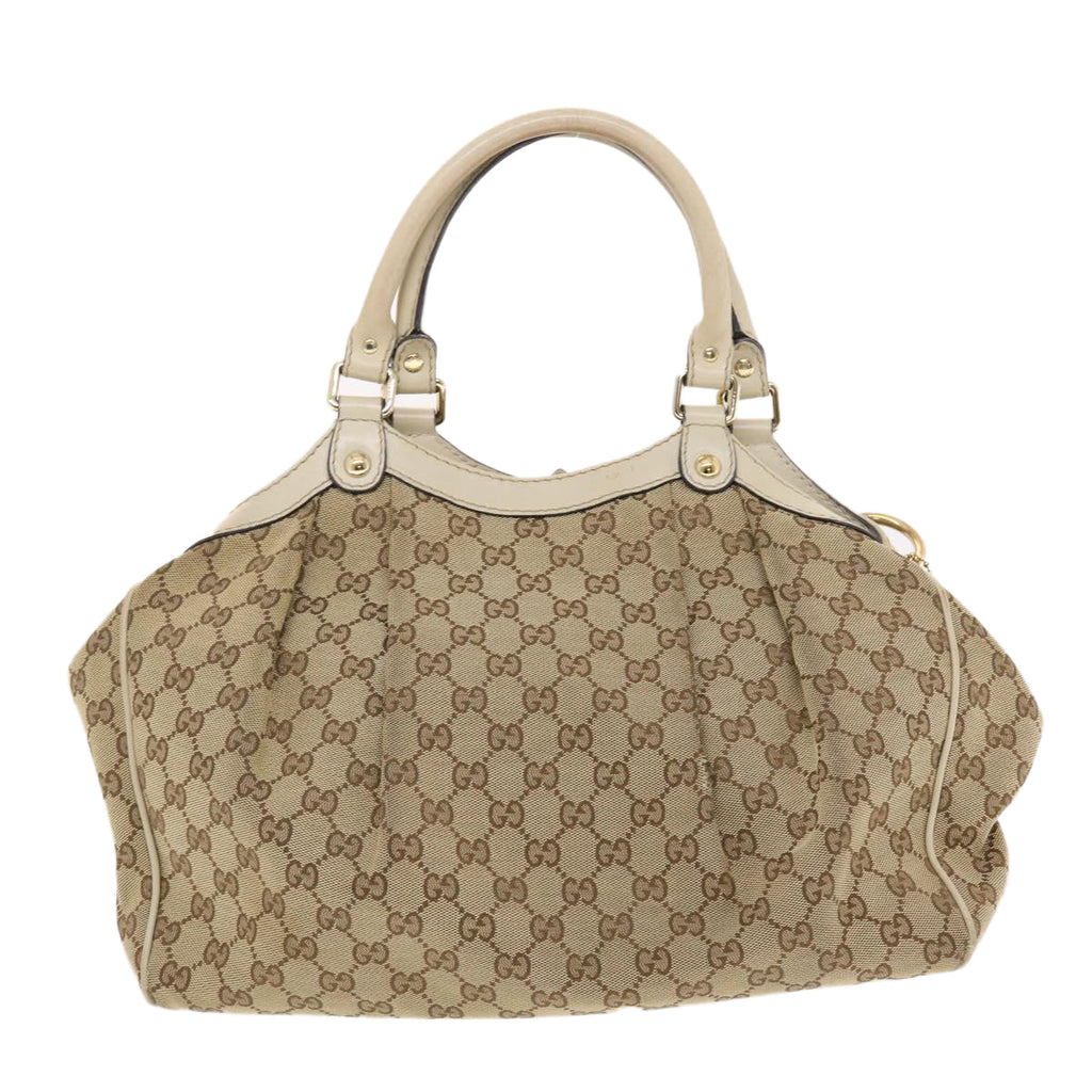 GUCCI GG Canvas Hand Bag Beige 211944  49795