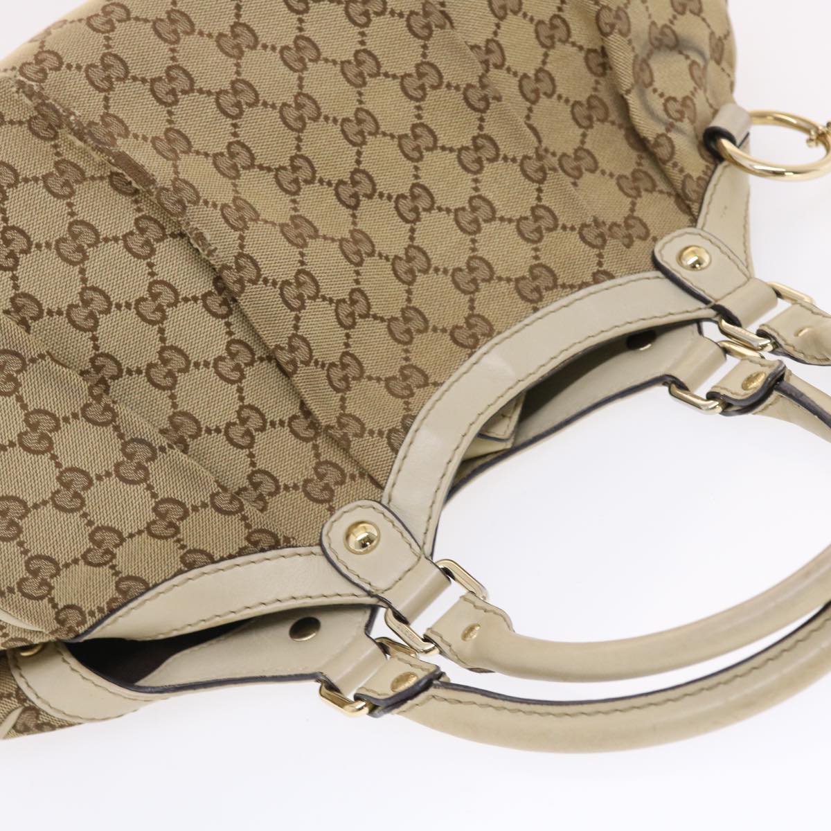 GUCCI GG Canvas Hand Bag Beige 211944  49795