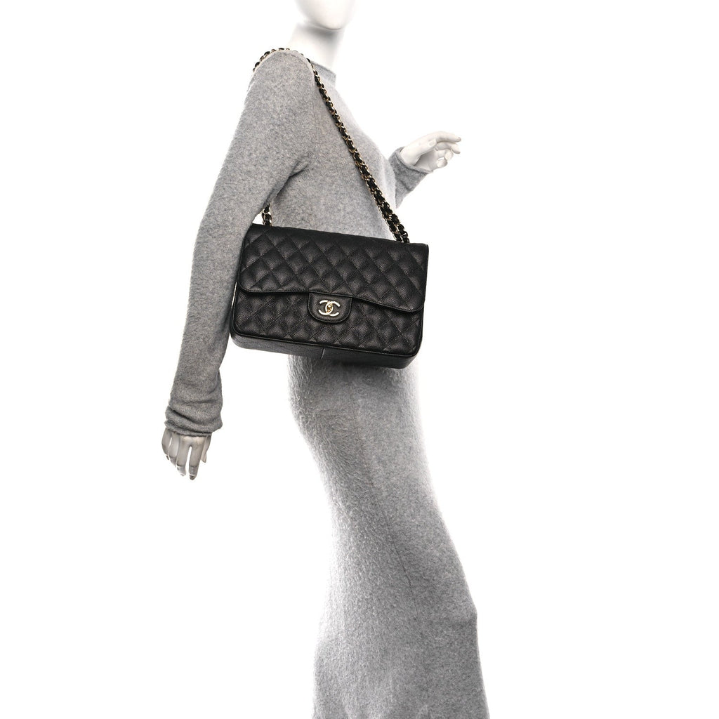 Chanel Caviar Quilted Jumbo Double Flap Black