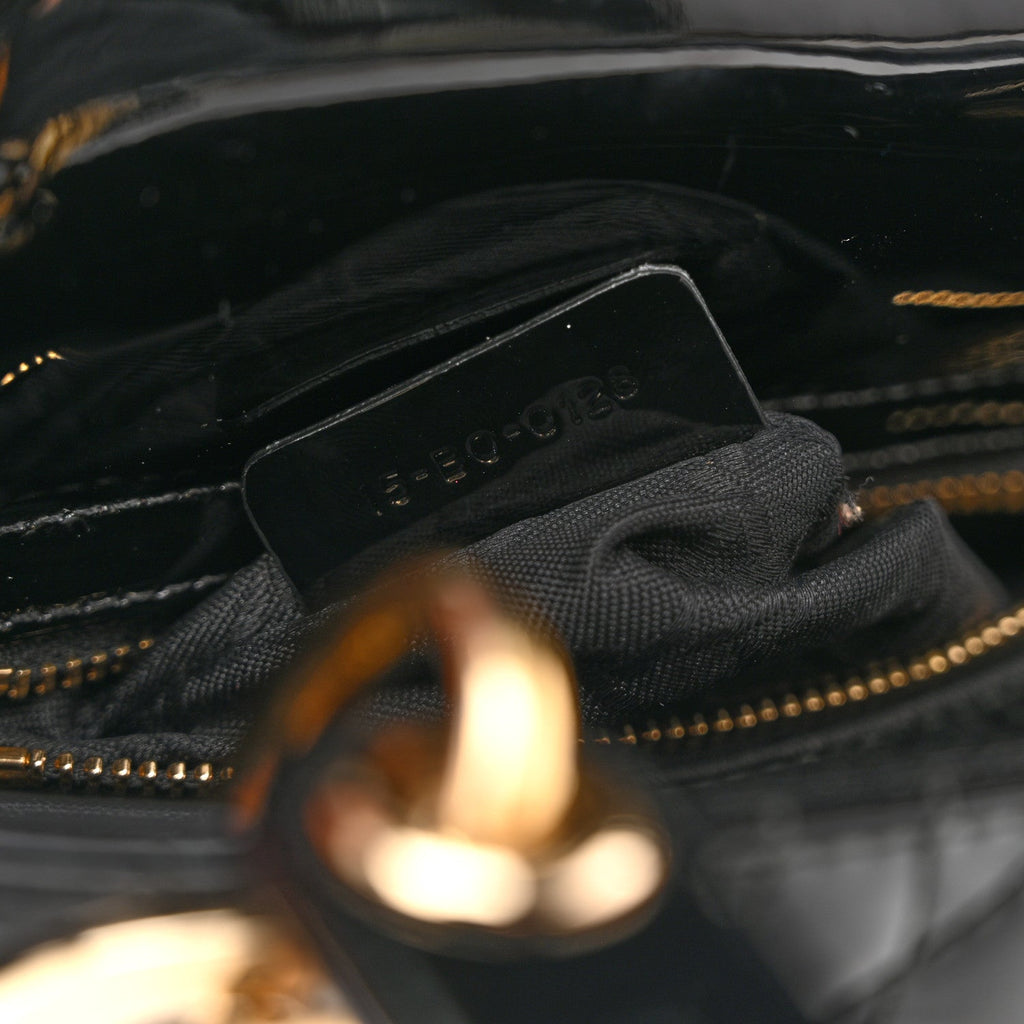 Christian Dior Patent Cannage Mini Lady Dior Black