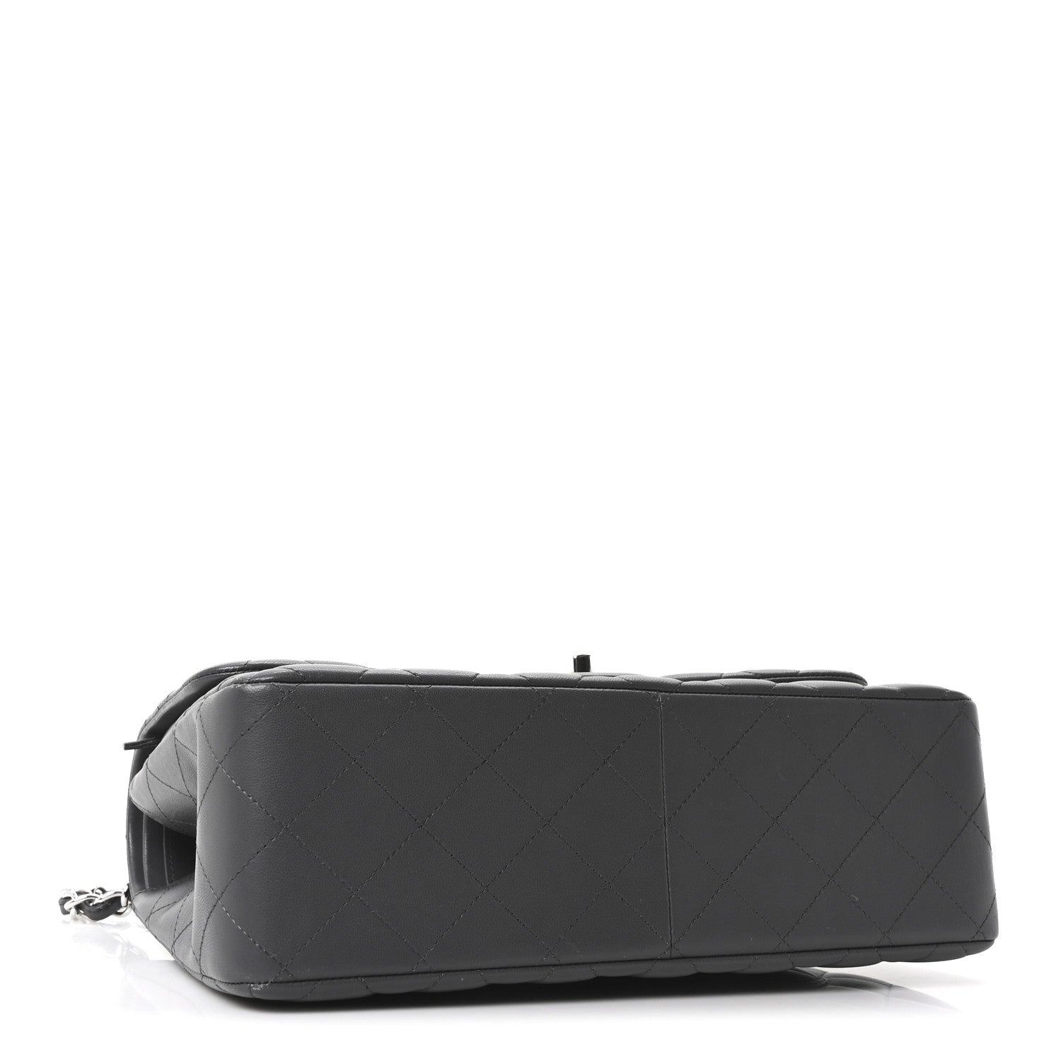 Chanel Lambskin Quilted Jumbo Double Flap Dark Grey